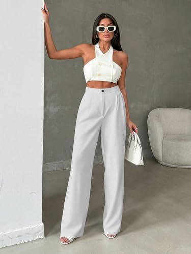 Image of Toochki Trousers for Woman Pants Women's Formal Office Korean | Black Track Pant | Straight | Cotton Spandex Stretchable Trouser | High-Waisted Bottom Wear
