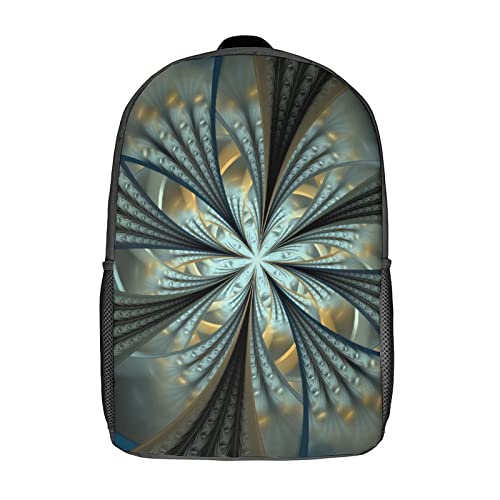 Sac à dos imprimé en 3D Fractal Teen grand format pour ordinateur portable et cahiers d'école