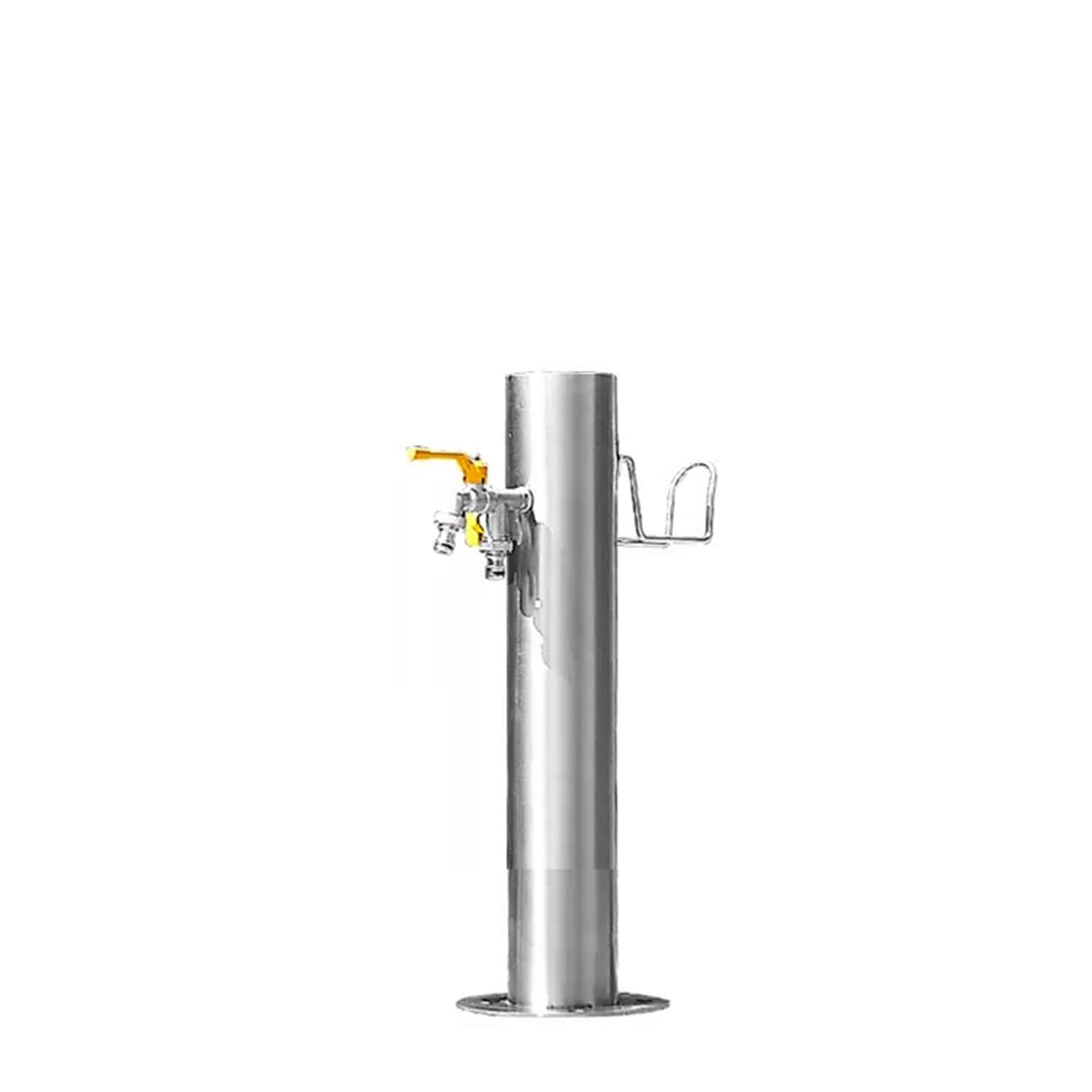 BHGFYXBS Stainless Steel Outdoor Garden Water Column, Freestanding Fountain With Hose Hanger Stand, Floor Mounted Tap, Garden Water Column Anti-Freeze Stainless Steel Cylindrical
