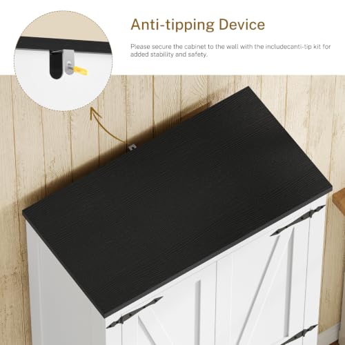 Image of TEENFON Storage Cabinet with Doors & Adjustable Shelf