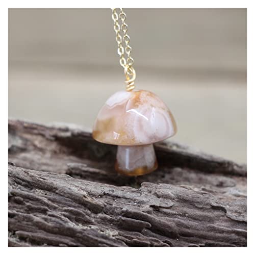 Ágatas Sakura Natural Cogumelos Chams Correntes de Ouro, Reiki Cura Flor de Cerejeira Gemas de Quart