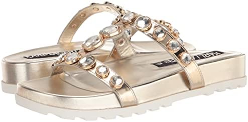 Karl Lagerfeld Paris Women's Tori Jeweled Flatform Heeled Sandals, Champagne, 11 | Image 6