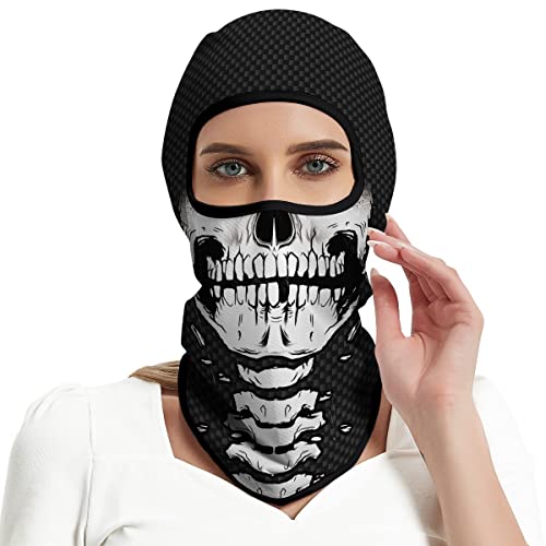 3D Balaclava Ski Mask Motorcycle Full Face Mask Outdoor Tactical Hood Headwear Mask Ghosts Skull Mask Men Women for Halloween