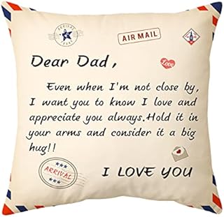 Shoppawhile Gifts for Dad Birthday Gifts Cushion Covers 18*18 inches Daddy Gifts from Daughter/Son Presents for Father's Day Christmas (Beige to dad)