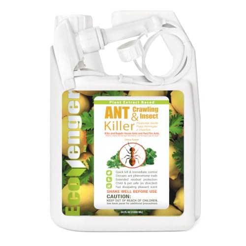EcoRaider Ant & Crawling Insect Killer (34 OZ), 100% Fast Kills, Also Kills Fire Ants. Lasting Repellency, Safe for Children & Pets