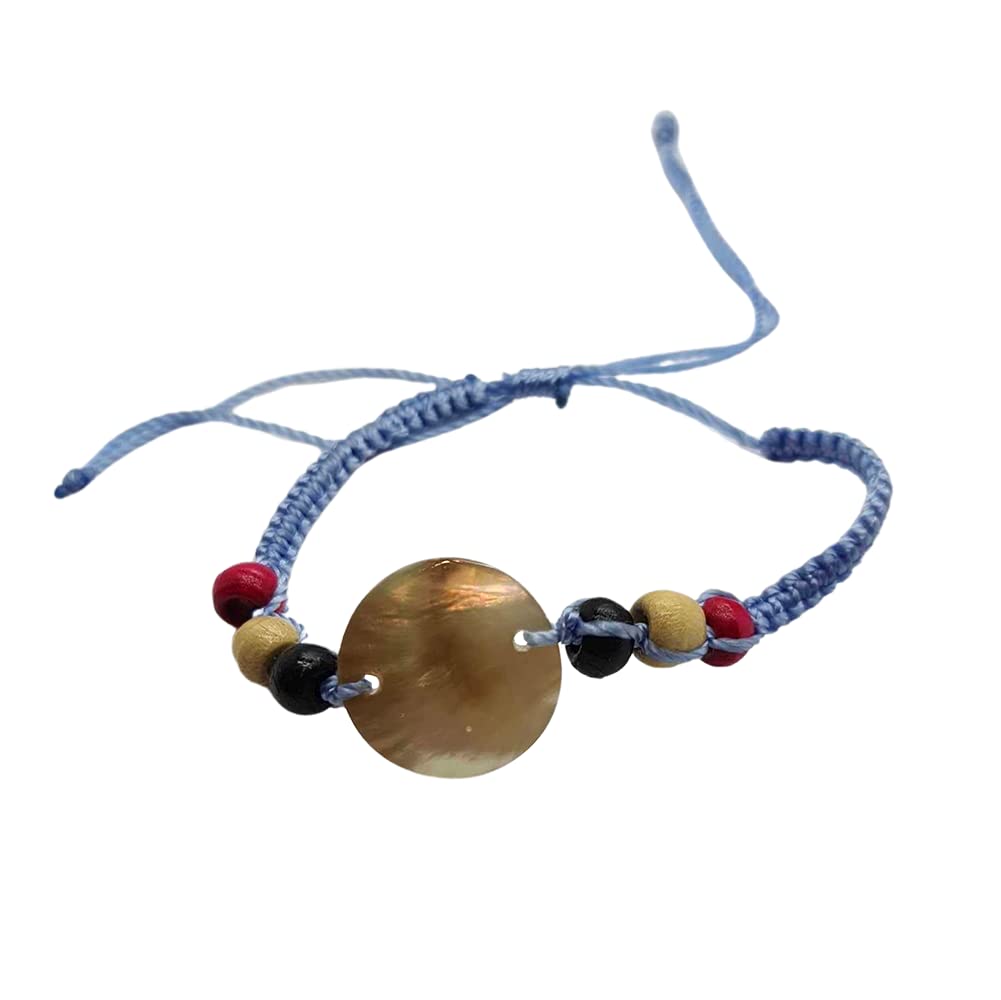 VIE Beach Bracelet, Round Nacre, Blue