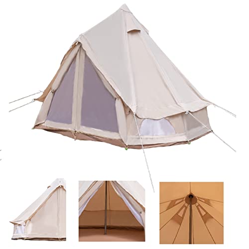 Carpa Bell Tent de algodón poliéster impermeable para camping 4 estaciones miniatura 4