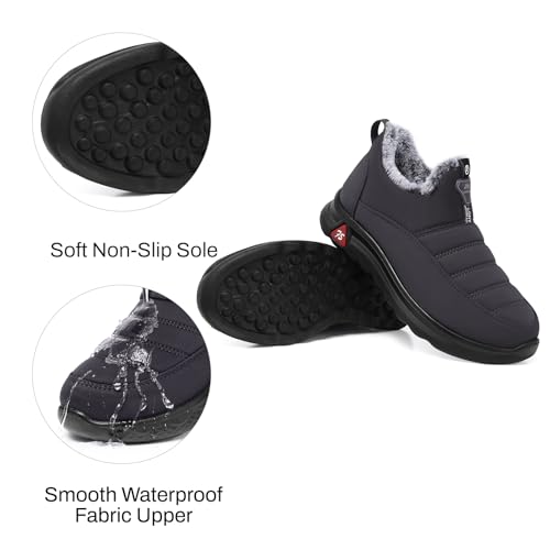 Image of SHIBEVER Winter Boots for Women Warm: Comfortable Slip on Ankle Snow Boots