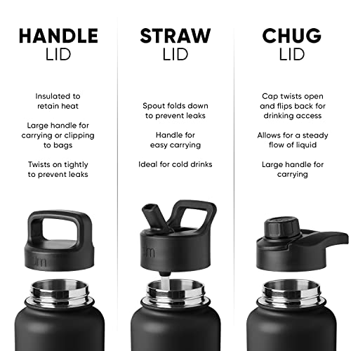 Image of Simple Modern Water Bottle with Straw, Handle, and Chug Lid Vacuum Insulated Stainless Steel Metal Thermos Bottles | Large Leak Proof BPA-Free Flask for Gym | Summit Collection | 40oz, Lavender Mist
