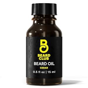 Beard Club Premium Cedar Beard Oil for Men – Natural Castor & Almond Oils – Beard & Mustache Conditioner – Hydrates, Moisturizes, Softens & Soothes Dry Skin – Strengthens Hair Follicles