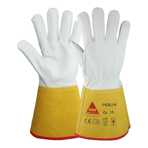 Guantes de seguridad para soldadura Hase Peru-K, talla 9 de piel de napa de oveja (10 uds)