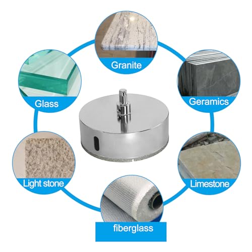 Image of 4-1 /2 inch / 115mm Diamond Glass Hole Saw with Center Drill Bit for Ceramic, Tile, Porcelain, Marble