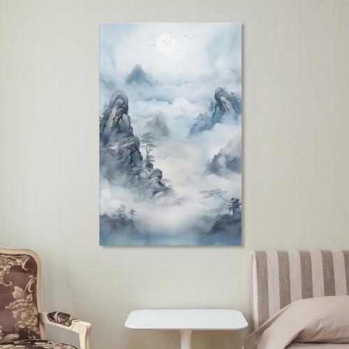 Toile murale abstraite oiseaux paysage rustique deco interieur - 7