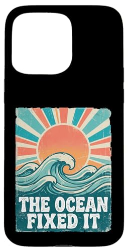 The Ocean Fixed It Retro Beach Waves Sun �X�}�z�P�[�X iPhone 15 Pro Max �p