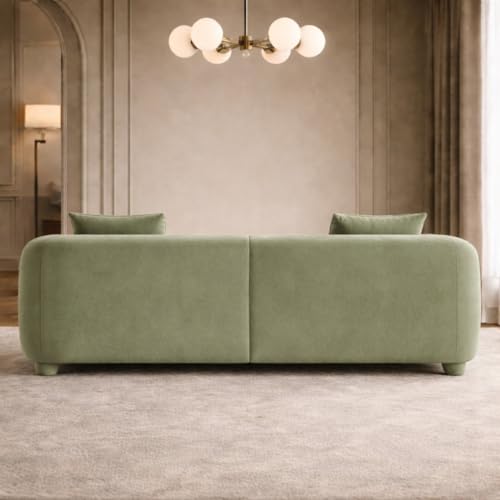Image of Luxury Velvet Contemporary Sectional Sofa Set with Chaise Lounge & Cushions - Perfect for Living Room, Guest Room & Office (1, Green)