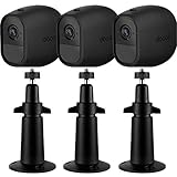 Gejoy Adjustable Metal Security Mount Outdoor Indoor Bracket and Silicone Cover Skins Protective Case for Arlo Pro, Arlo Pro 2 Wireless Camera, 3 Set (Black)