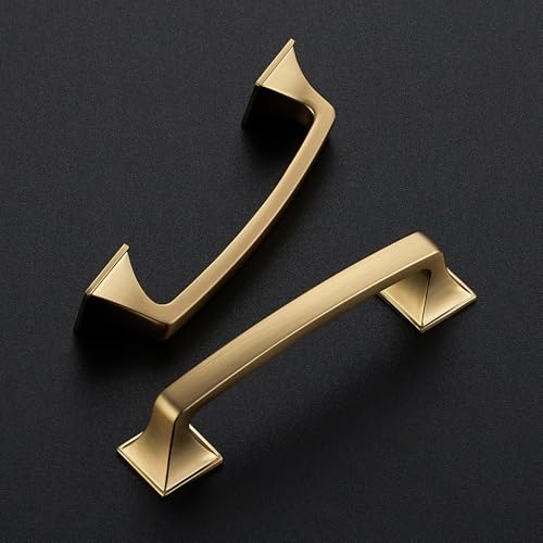 Image of Ravinte Champagne Bronze Square Foot Arch Cabinet Pulls 3-3 /4 Inch 5 Pack