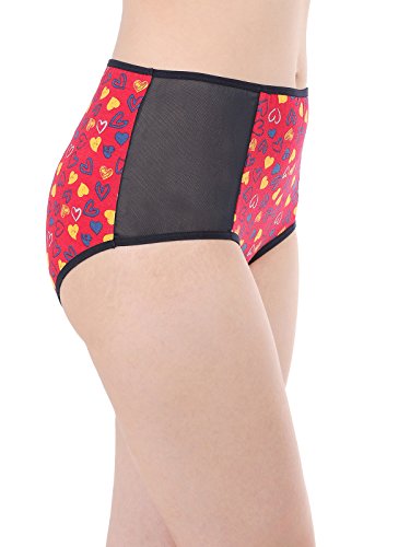 Slip hipster en coton rouge taille haute Clovia 34 avec imprimé ailes - 3
