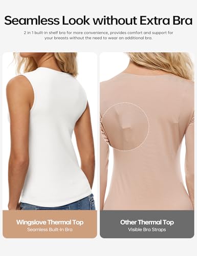 Wingslove Tank Top with Built in Bra for Women Shelf Bra Workout Tank Tops for Spring and Autumn4