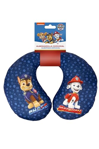 Paw Patrol Nackenkissen für Kinder mit Chase und Marshall Charakteren. Perfekt für Reisen. Besonders bequem und waschbar, Junge, Blau
