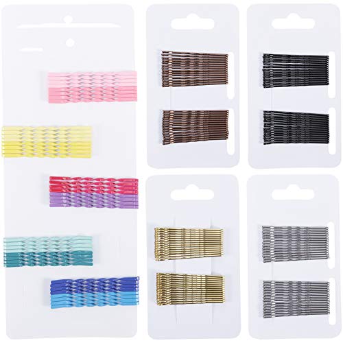 152 Pack Metal Gold Black Brown Small Mini Curved Waved Twist U Shaped Coated Bobby Pins Hairpins Hair Clips Barrettes Grips Hair Holder Decorative Hairstyles Accessories for Girl Women Blonde Bob Cut