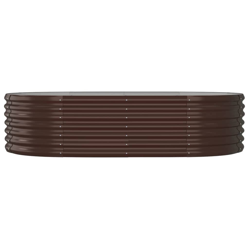 Jardinière surélevée en acier galvanisé marron 152 x 80 x 36 cm avec trou de drainage et irrigation, résistant aux intempéries, pour jardin, balcon, terrasse, avec tuteur et soucoupe pour