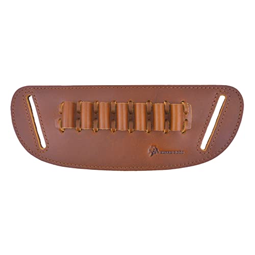 Leather Cartridge Loop Holder Belt Slide Holster Shell Loops for .30-30 .357 .308 .45-70 30-06 12GA 16GA 20GA (.357 .30-30 .35 .38, Brown)