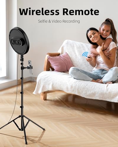 Image of Weilisi Large Ring Light with Stand, 72 inch Tripod with Ring Light, 6500K Full-Screen Ringlight Tripod for iPhone with Phone Holder, Selfie Light for Makeup, Barber, Video Recording, Photography