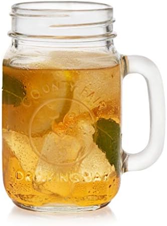 Libbey County Fair Glass Drinking Jars, 16.5-ounce, Set of 12