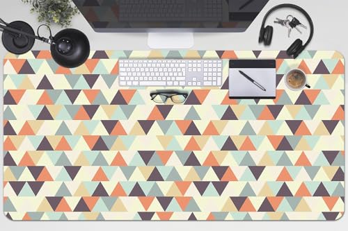 Couverture de bureau 100x50 cm en vinyle PVC imperméable avec motifs petits triangles