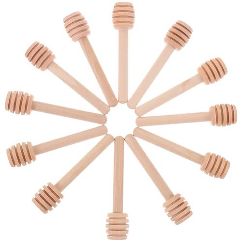 ASAKKURA 12pcs Wooden Sticks for Versatile Stirrer for Milk Tea Jam and More and Easy to Clean