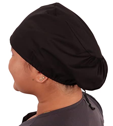 Image of Sparkling EARTH Riley Medical Scrub Caps with Flat Front and Roomy Back - Adjustable Cord Lock Closure