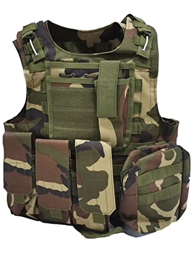 MERCIYD Gilet tactique militaire extérieur, gilet de jeu sur le terrain, équipement de protection de paintball, gilet de protection pour pistolet à air...