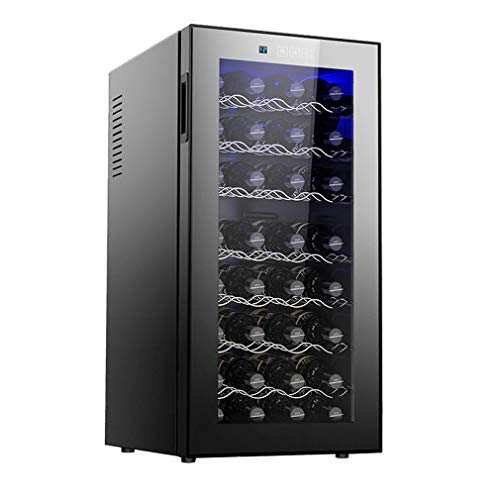 Design Weinkühlschrank 78 Liter 32 Flasche Weinkühler Weinklimakühlschrank Mini Kühlschrank Minibar mit Glastür LED Beleuchtung