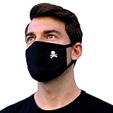 Millennials In Motion Skull Mask Crossbones Machine Washable Cotton Black Half Face For Men Women Teenagers Bandana Dust Pollen Pollutants Pirate Costume (Skull)