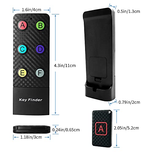 Key Finder, Chlovoe RF Item Locator with 2 Transmitters and 6 Receivers, 85dB Loud Beeps, Wireless Item Tracker, Support Remote Control for Finding Pets, Wallets