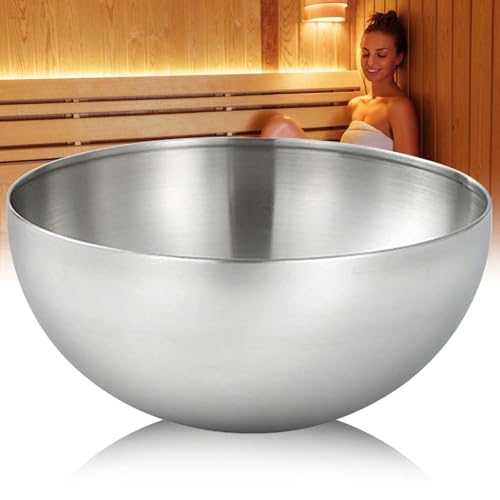 Sauna Verdampferschale Extra Groß Ø15cm Edelstahl Sauna Aromatherapie Schüssel für Sauna Aufguss, Feuerfestes Sauna Zubehör Geeignet für Saunakristalle und Mentholkristalle, Silver