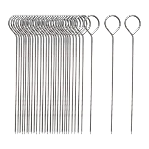 VIKY Stainless Steel 50pcs Meat Needles, 15 cm, Silver, Reusable BBQ Skewers for Meat Veggies, Fruits, Ideal for Grilling & Gifting
