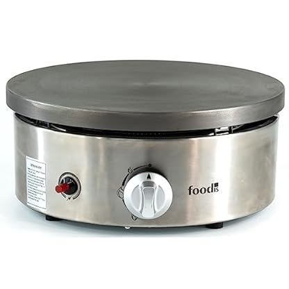 foodis Crepes-Maker 5000W inkl. Crepewender & Teilverteiler - Gastro Crepe-Maschine 40cm mit Gasbetrieb - Crepemaker, Pfannkuchen Gerät, Crepe-Eisen