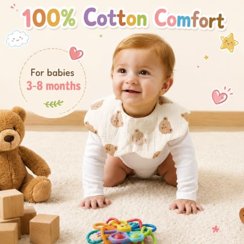 Image of SNOWIE SOFT Sleeved Bib Baby Bib with Pocket, Toddler Bib, Smock, Washable and Lightweight Waterproof Fabric, Fits Bibs for Baby 6 Months+