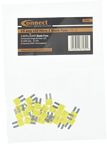 Connect Workshop Consumables 37182 Led Micro 2 Blade Fuses 20A 25Pc