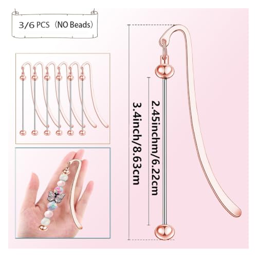 Marque-pages métalliques en acier inoxydable pour création de bijoux et bricolage (Lot de 6)