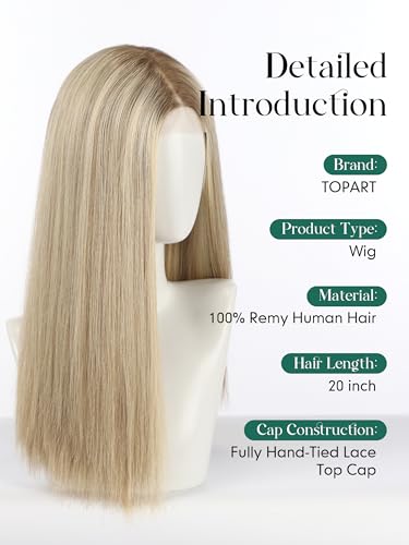 Image of 7x4 HD Swiss Lace Front Wig for White Women, Blonde Straight 100% Remy Human Hair Bob Wig for Daily Use (20 Inch)