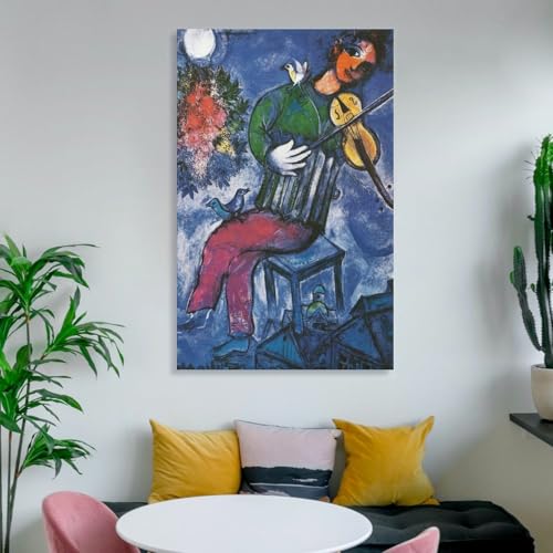 Marc Chagall The Blue Fiddler poster impression toile 60x90cm - 6