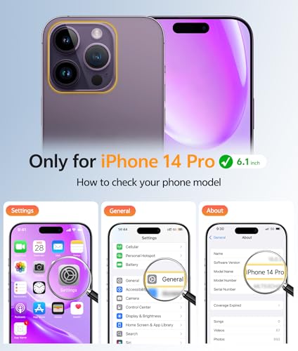 Image of FNTCASE for iPhone 14 Pro Case: [Compatible with Magsafe] Translucent Matte Cases with [Full Camera Protection] [Screen Protector] Military Grade Shockproof Protective Phone Cover - Purple