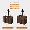 TOPDesign Utility Water Resistant Tote Bag with 13 Exterior & Interior Pockets, Top Zipper Closure & Thick Bottom Support, for Working Women, Teachers, Nurses, Accountants (Brown, Large) #1