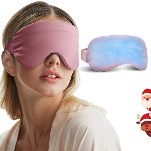 Image of Self Care Gift for Women, Cooling Eye Mask for Puffy Eyes, Tired Eyes, Headache Relief and Migraine Comfort, Reusable Gel Cold Compress for Soothing Eye Care, Relaxing Gifts for Women Pink