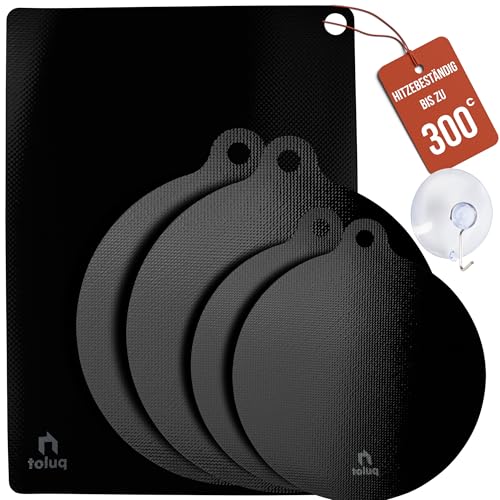 Herdabdeckung Induktionsfeld, Induktionsmatte - 5-Teile Set, bis 300°C beständig - Abdeckung Induktionskochfeld Schutzmatte, Induktionsschutzmatte Herdplatte Induktion Schutz - leicht zu reinigen