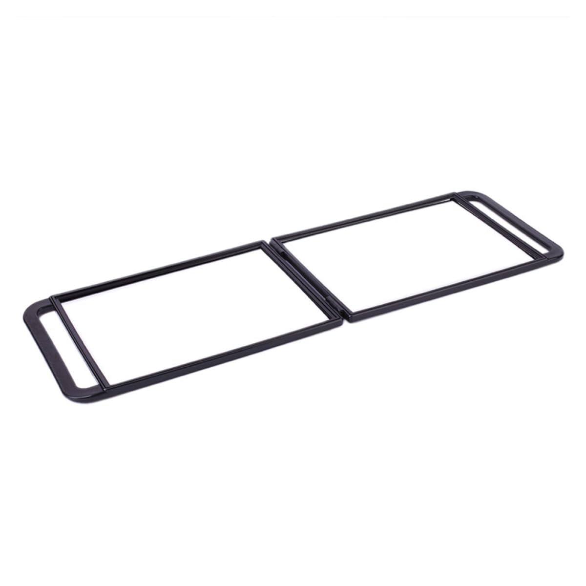 Specchio a Doppia Faccia Grande con Manico in Plastica Abs e Alluminio Nero | Specchio per Trucco da Tavolo, Portatile con Manici Comodi, per Viaggio e Barber Shop