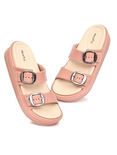 Image of HEALTH FIT SUPER SOFT Comfortable with Adjustable Strap Flip-Flops Women's & Girl's Cushioned |Waterproof Anti Skid & Lightweight OUT Door & IN Door Slipper INDIGO2